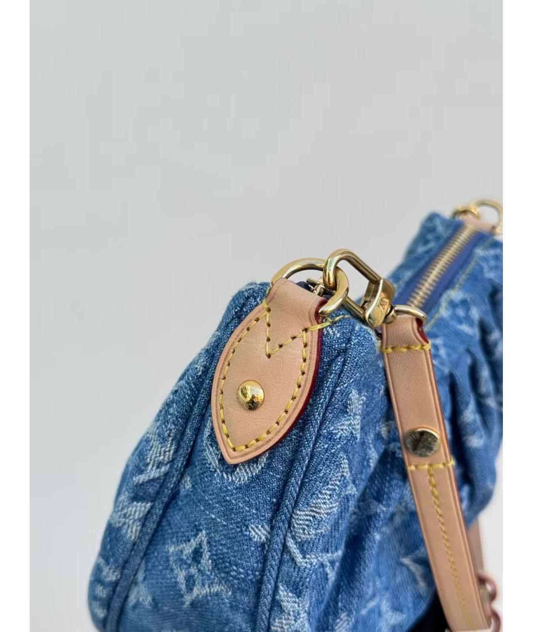 LOUIS VUITTON Голубая деним сумка через плечо, фото 6