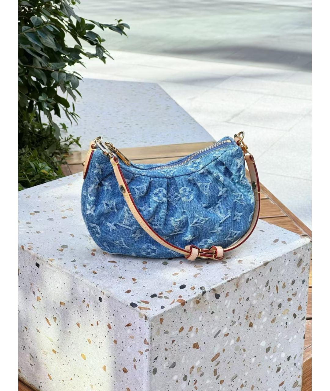 LOUIS VUITTON Голубая деним сумка через плечо, фото 2