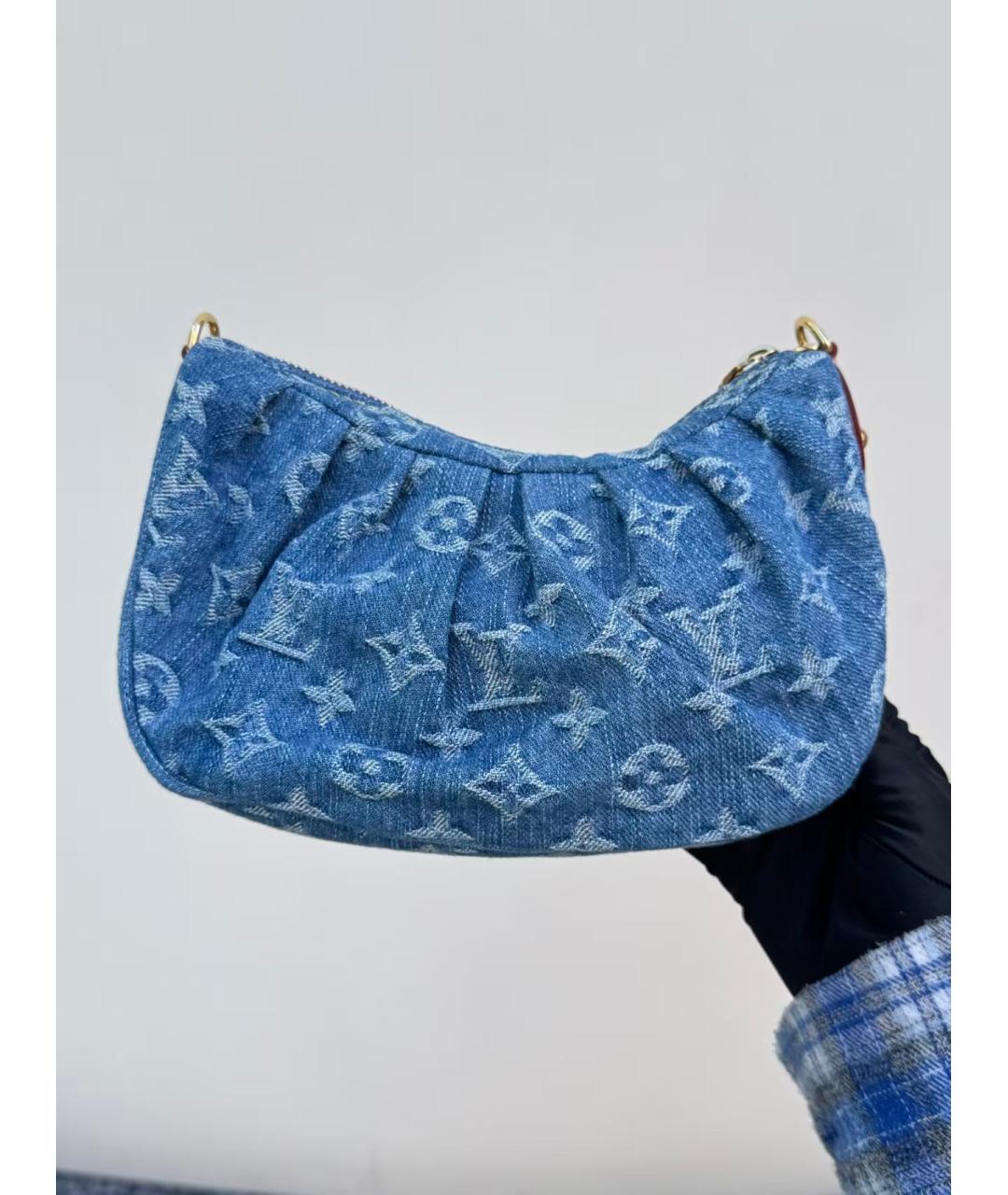 LOUIS VUITTON Голубая деним сумка через плечо, фото 4