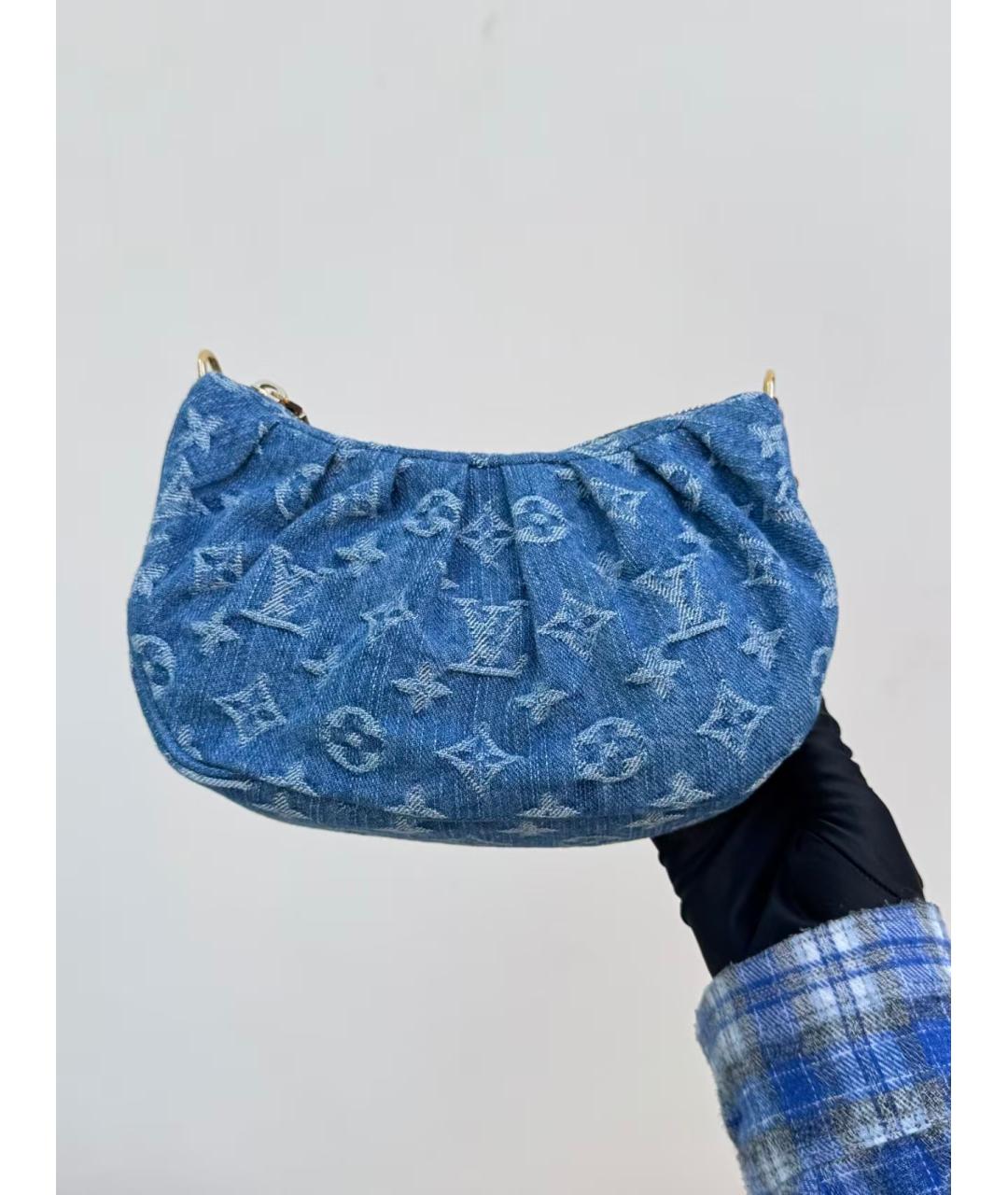 LOUIS VUITTON Голубая деним сумка через плечо, фото 3