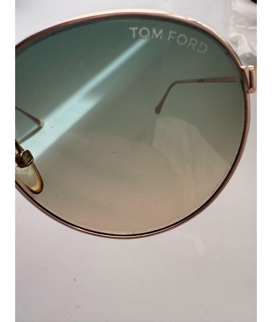 TOM FORD Зеленые пластиковые солнцезащитные очки, фото 3