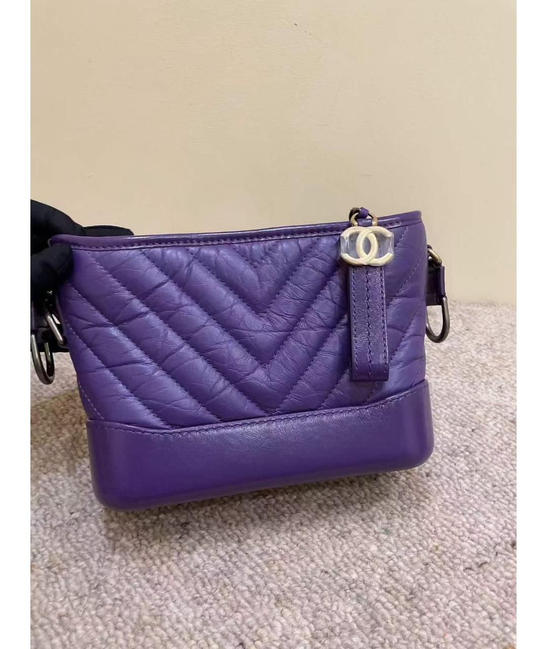 CHANEL Фиолетовая кожаная сумка через плечо, фото 3