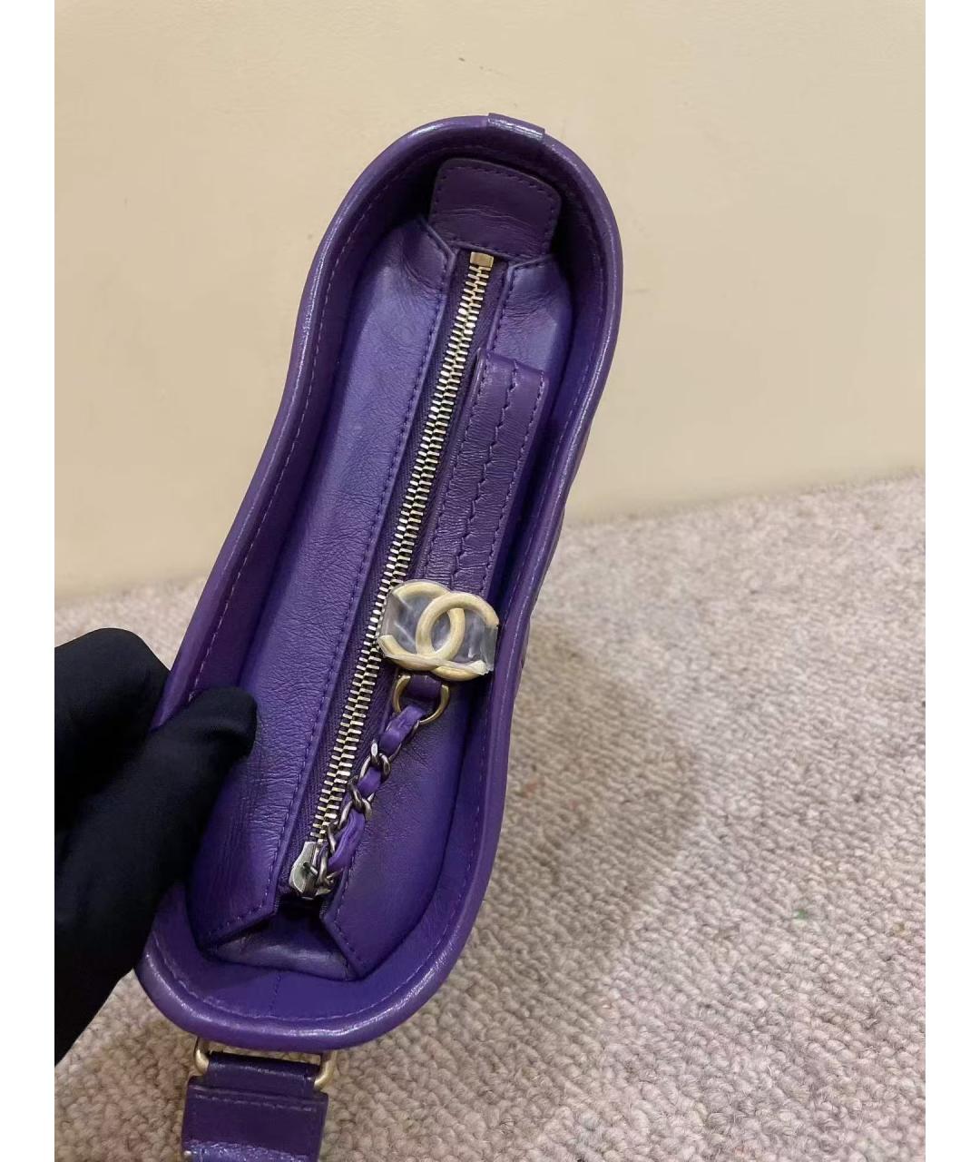 CHANEL Фиолетовая кожаная сумка через плечо, фото 5