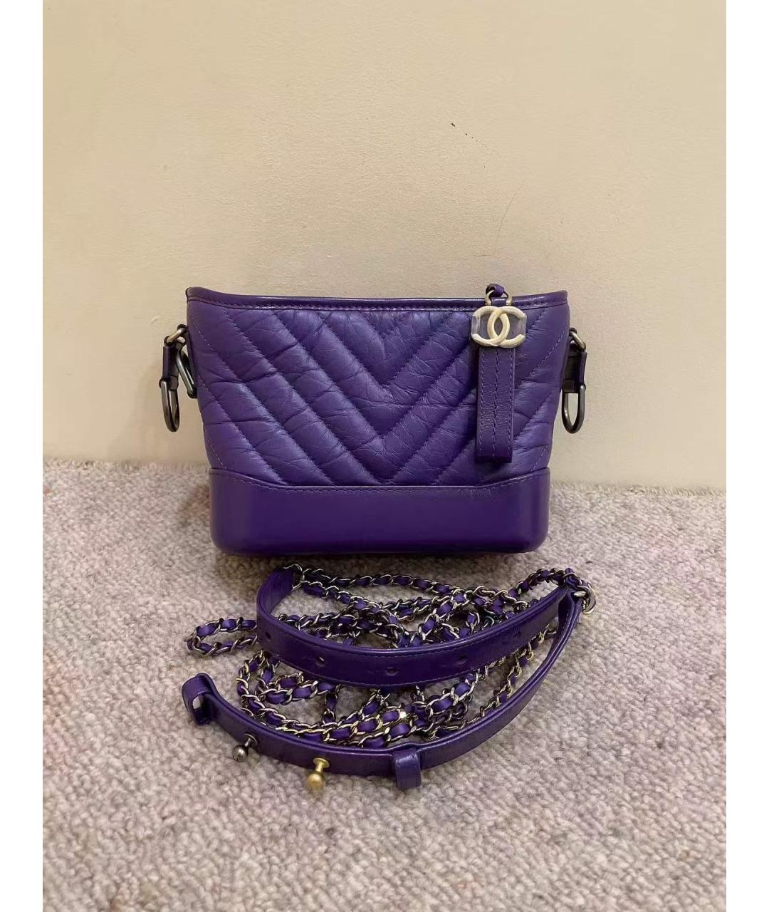 CHANEL Фиолетовая кожаная сумка через плечо, фото 2