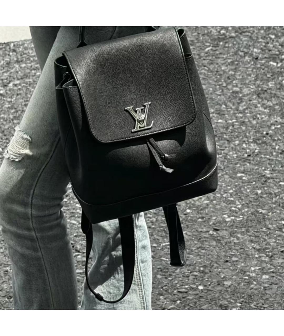 LOUIS VUITTON Черный кожаный рюкзак, фото 4