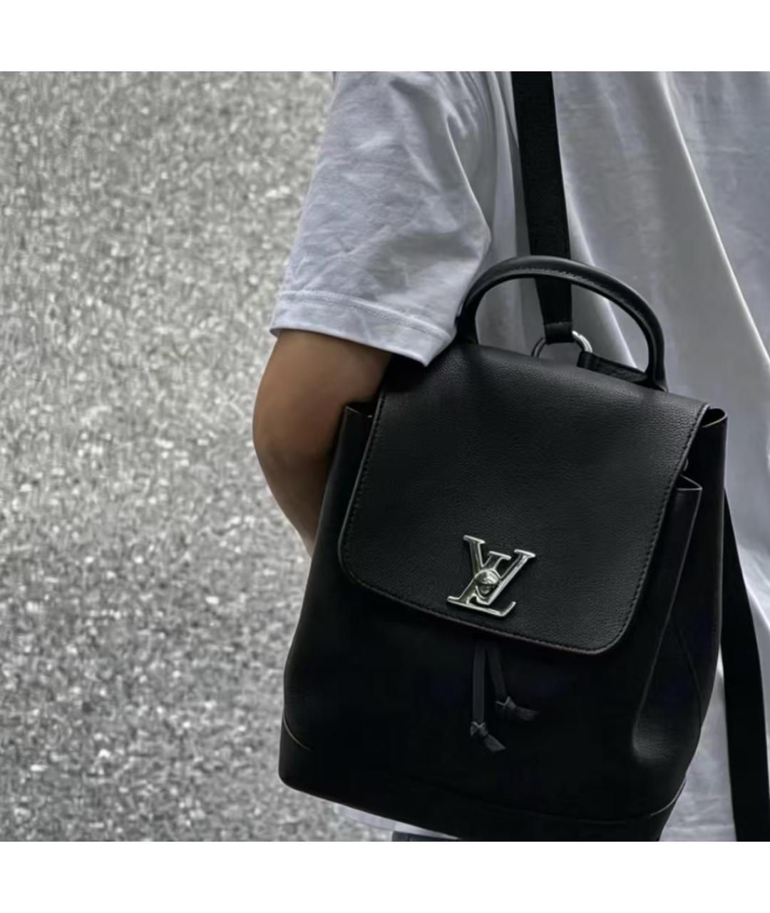 LOUIS VUITTON Черный кожаный рюкзак, фото 5