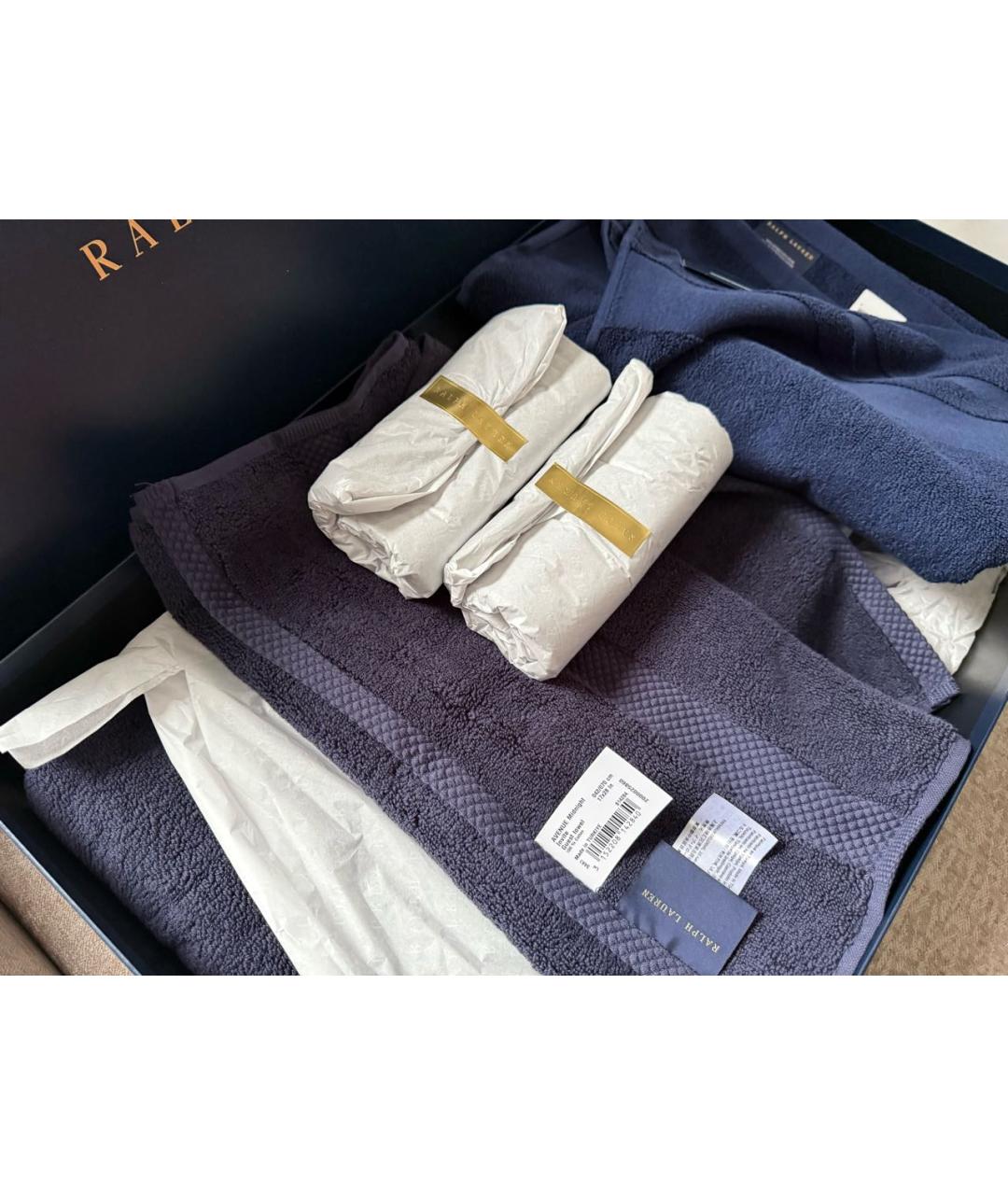 RALPH LAUREN Темно-синее хлопковое полотенце, фото 4