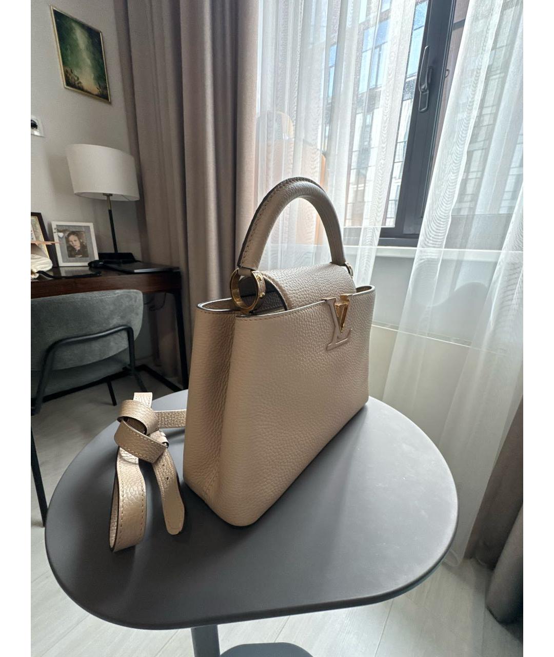 LOUIS VUITTON Серая кожаная сумка тоут, фото 2