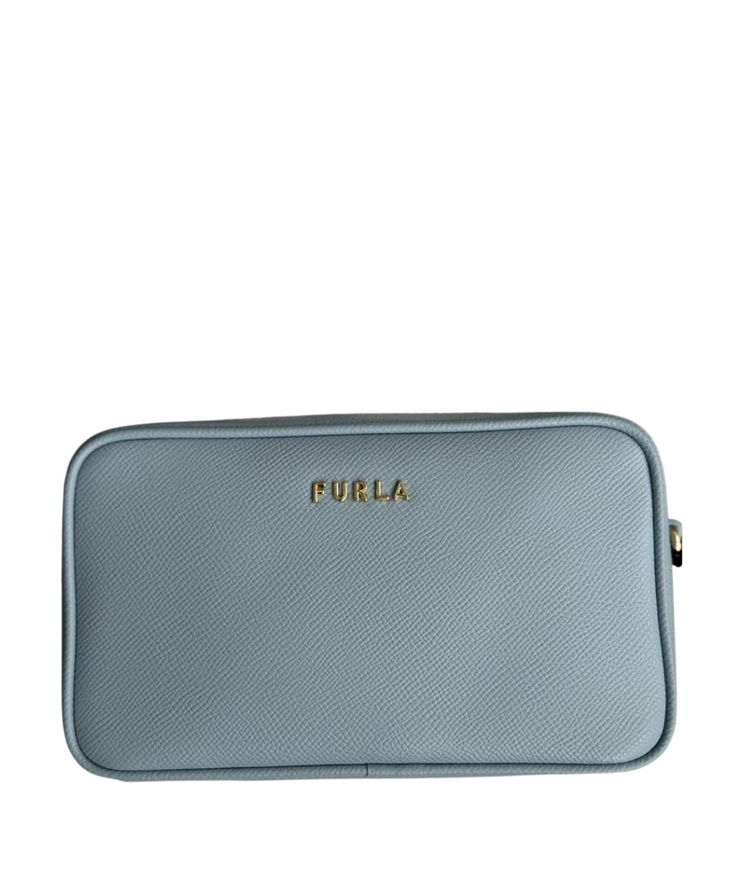 FURLA Голубая кожаная сумка через плечо, фото 1