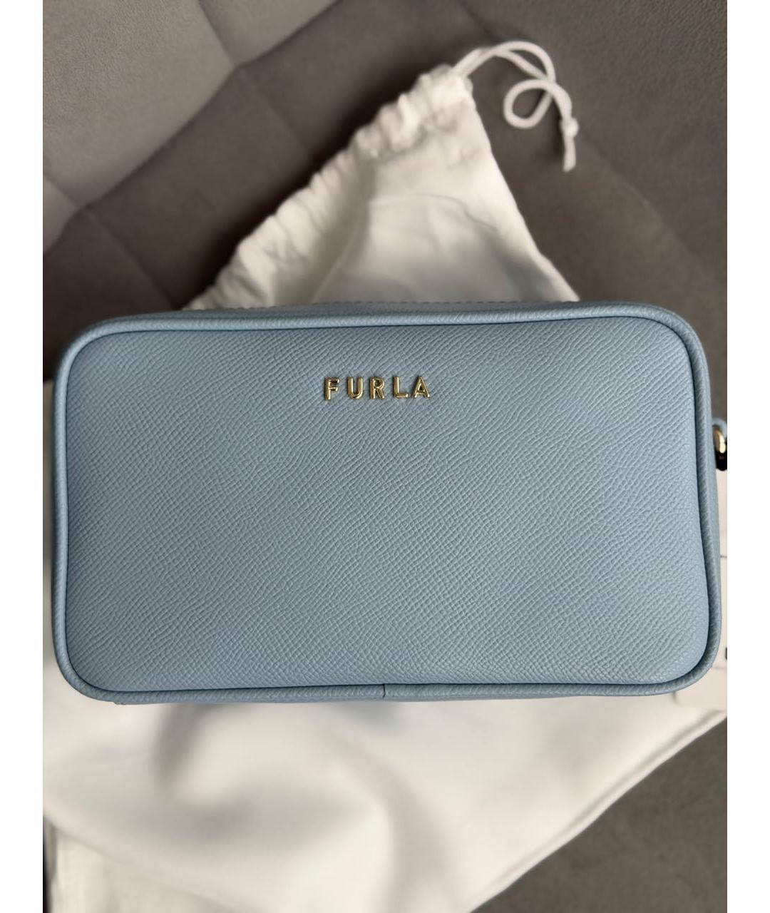 FURLA Голубая кожаная сумка через плечо, фото 9