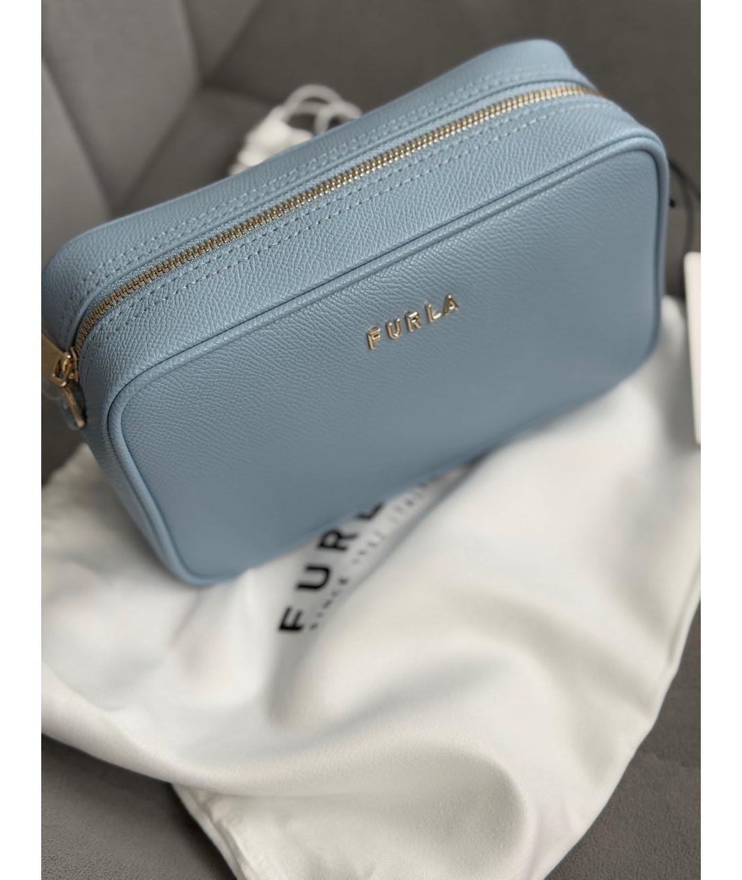 FURLA Голубая кожаная сумка через плечо, фото 2