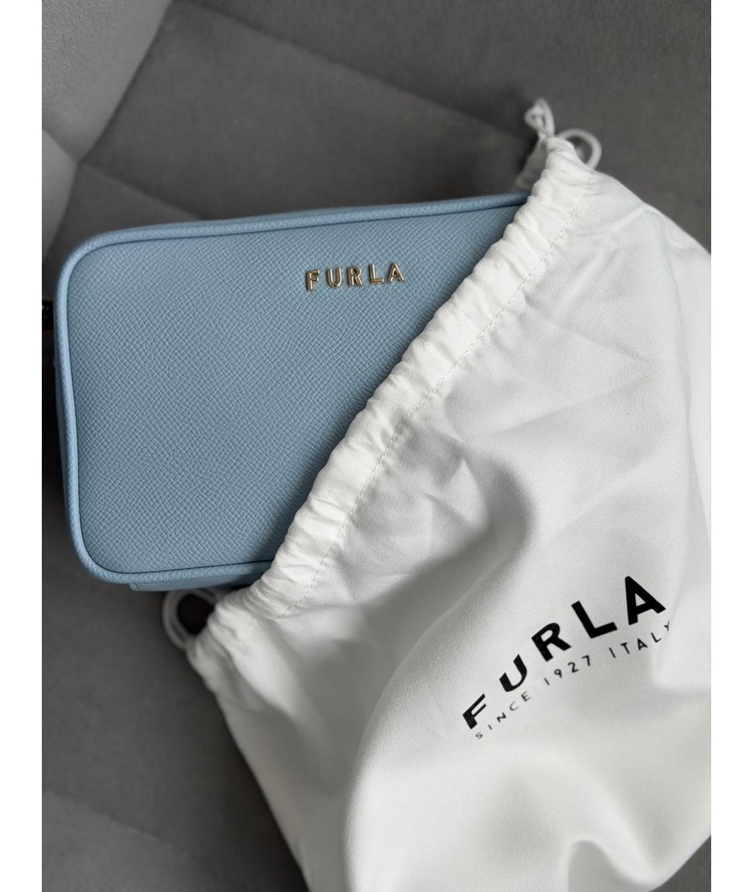 FURLA Голубая кожаная сумка через плечо, фото 7