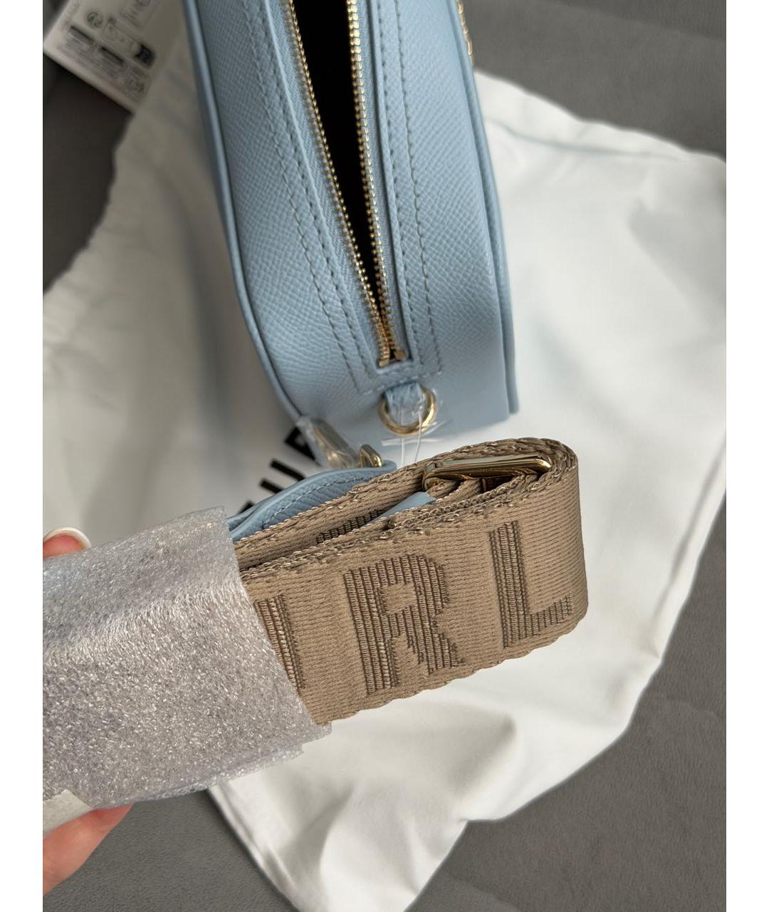 FURLA Голубая кожаная сумка через плечо, фото 6