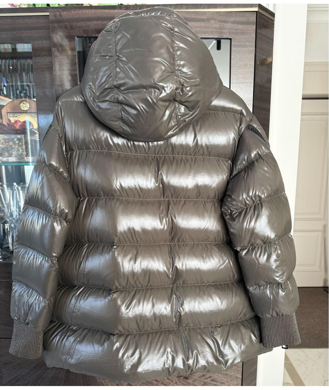MONCLER Хаки полиамидовый пуховик, фото 2