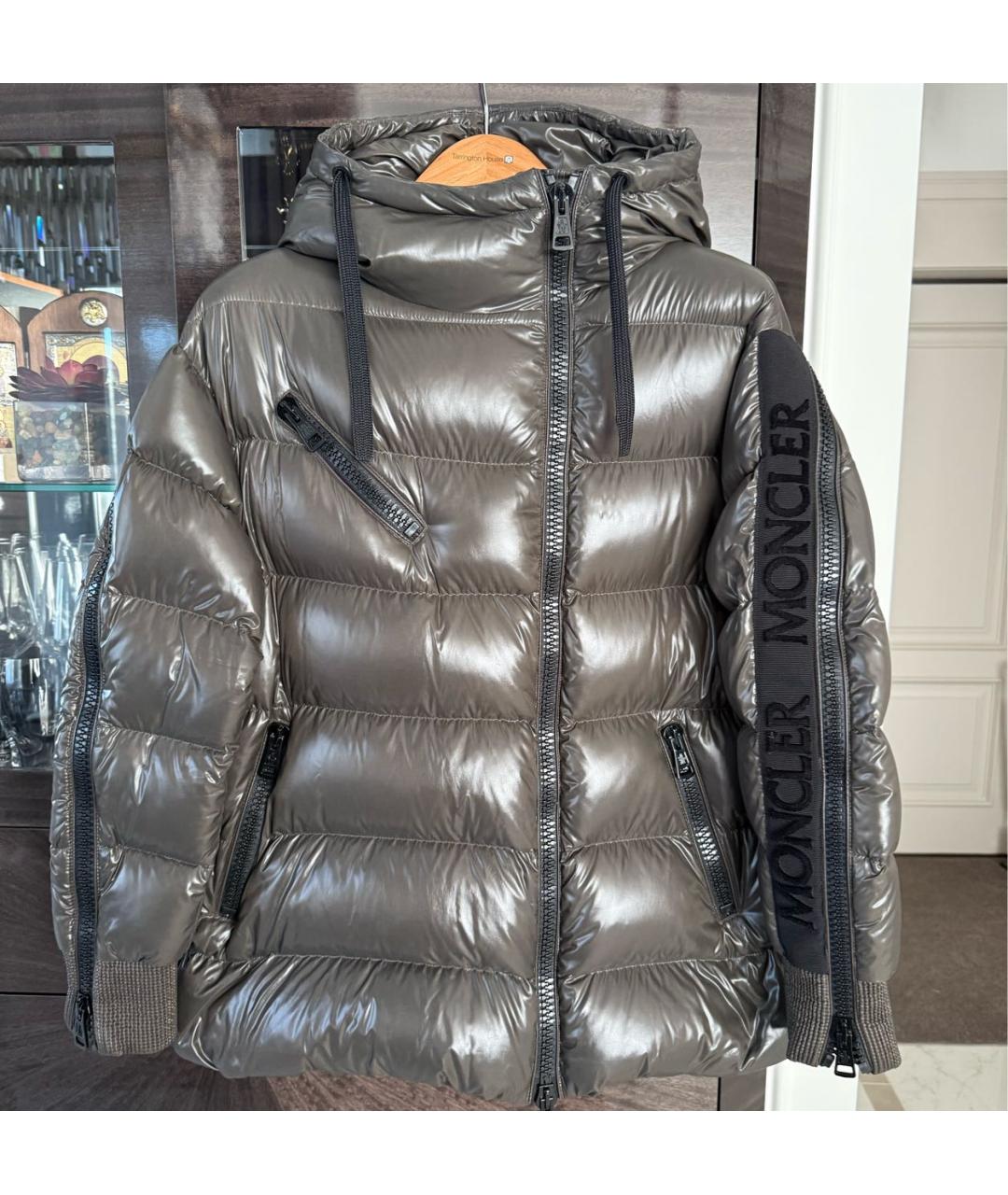 MONCLER Хаки полиамидовый пуховик, фото 8