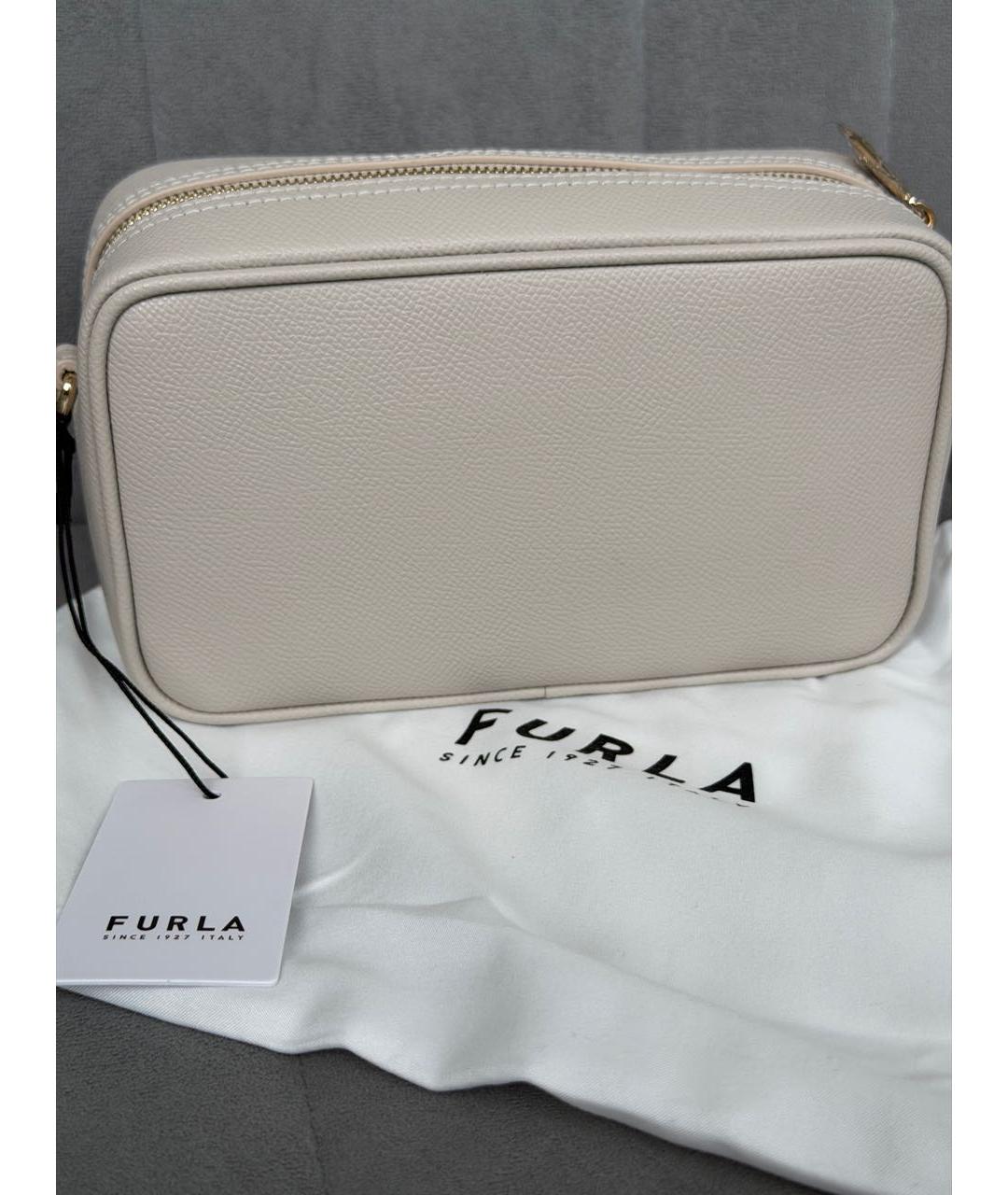 FURLA Бежевая кожаная сумка через плечо, фото 3