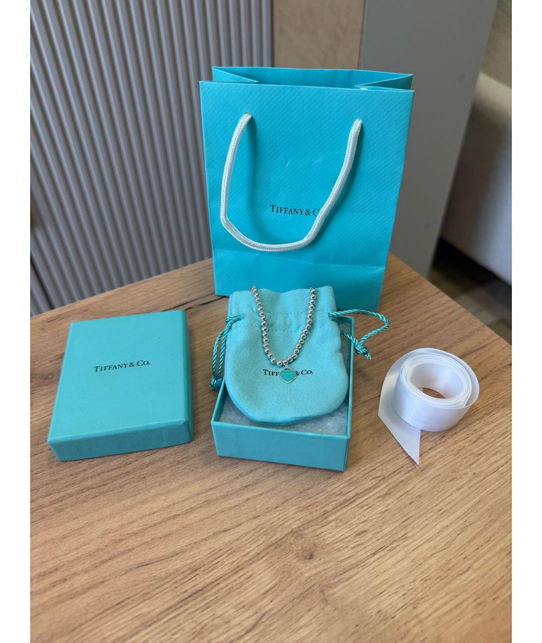 TIFFANY&CO Голубой серебряный браслет, фото 4