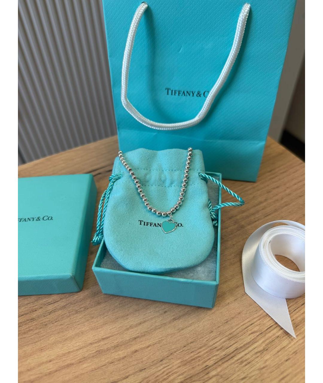 TIFFANY&CO Голубой серебряный браслет, фото 2