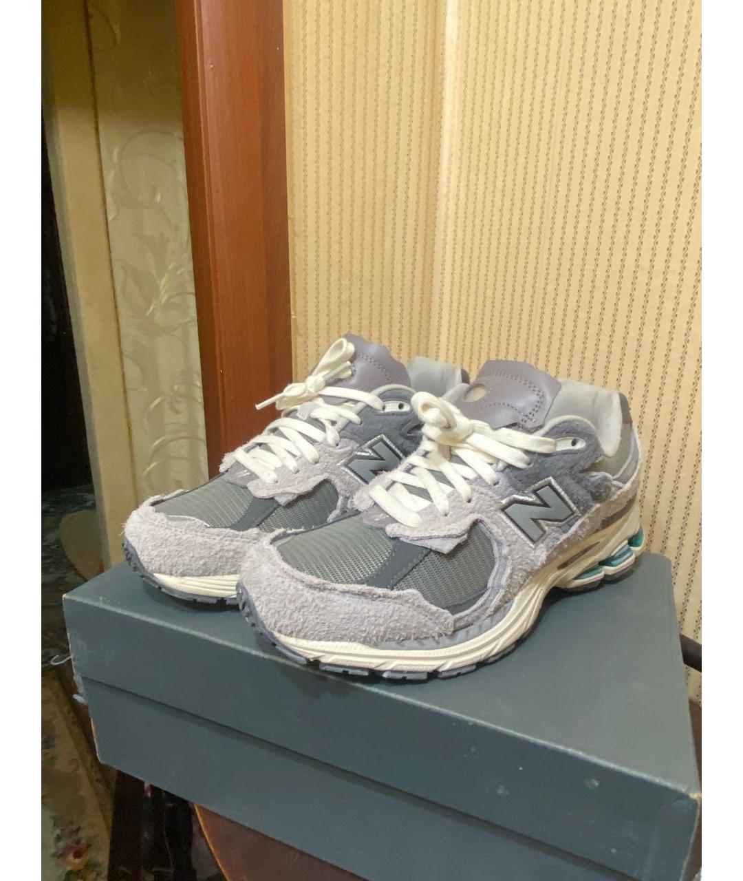 NEW BALANCE Серые замшевые низкие кроссовки / кеды, фото 2