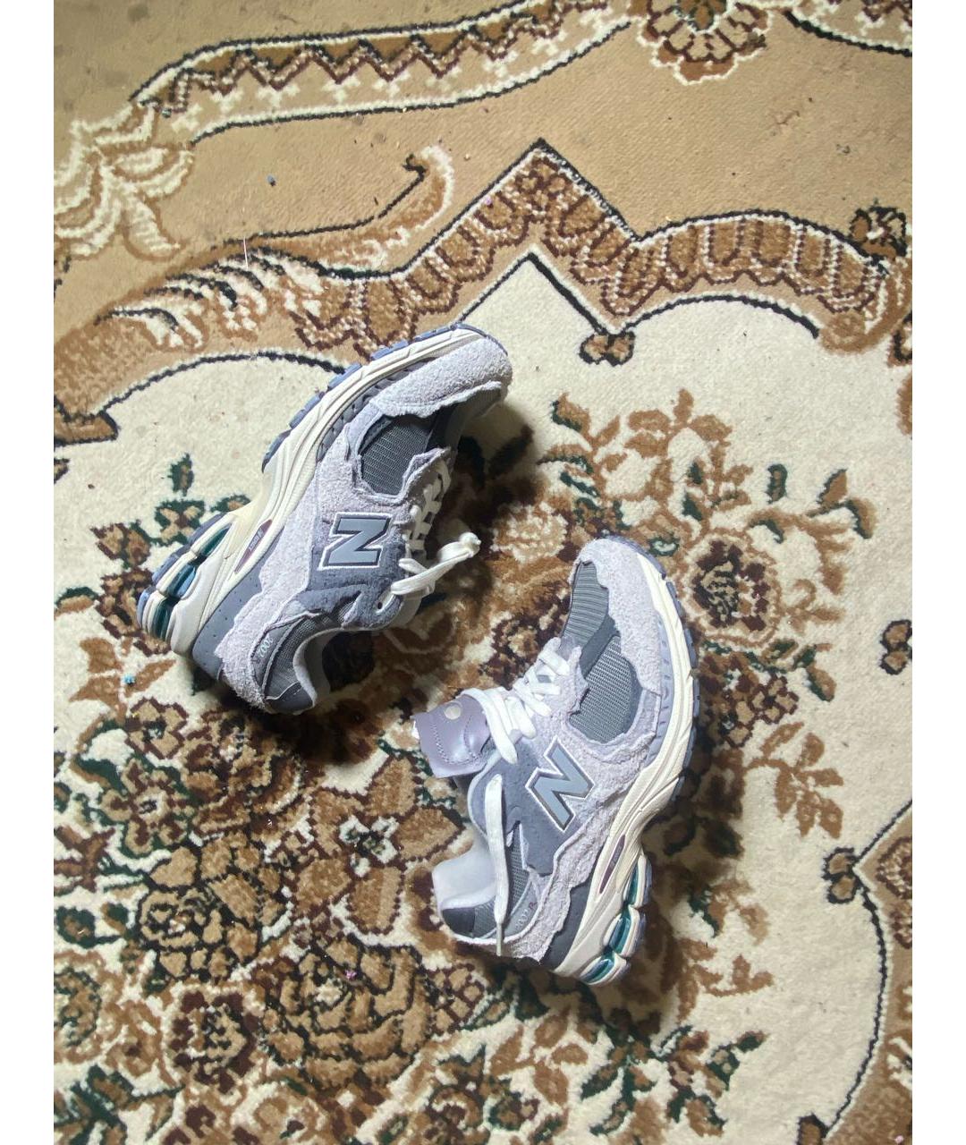 NEW BALANCE Серые замшевые низкие кроссовки / кеды, фото 3