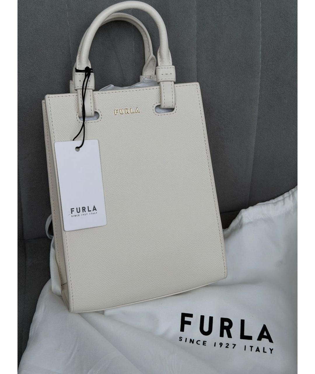 FURLA Белая кожаная сумка через плечо, фото 2
