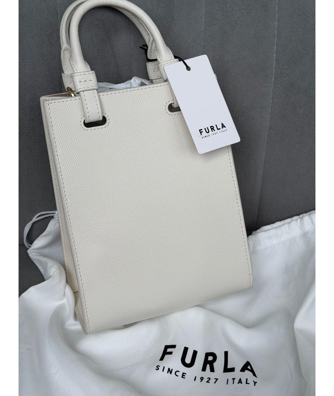 FURLA Белая кожаная сумка через плечо, фото 3