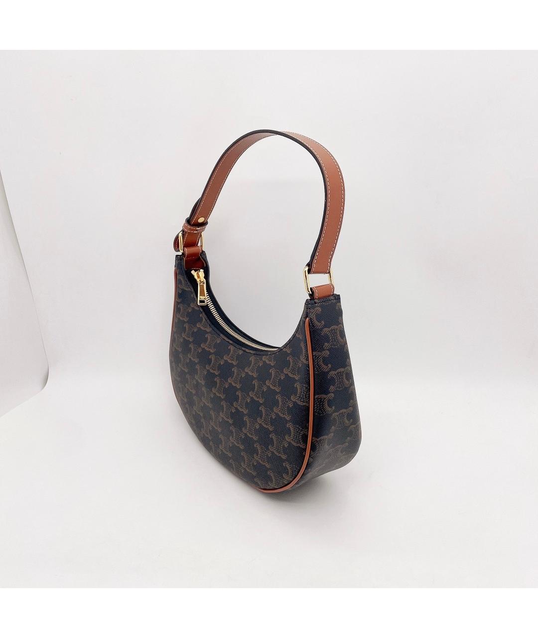 CELINE Коричневая сумка с короткими ручками, фото 5