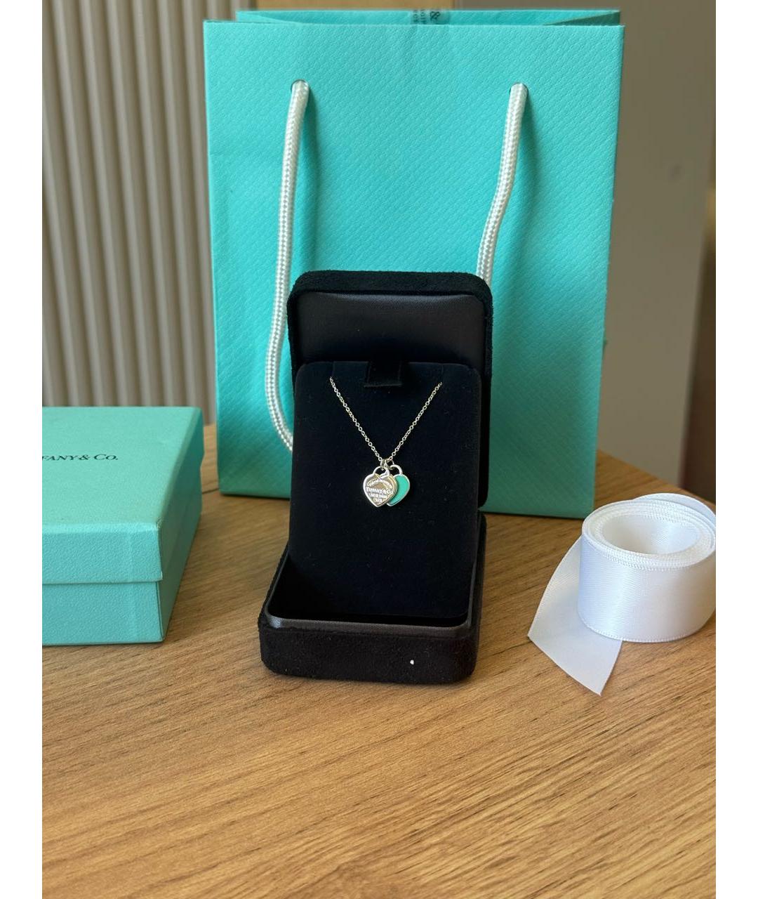 TIFFANY&CO Голубая серебряная подвеска, фото 5