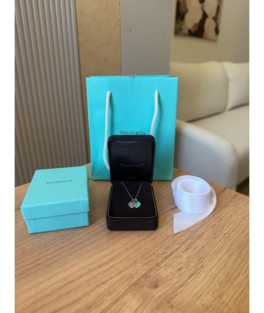 TIFFANY&CO Голубая серебряная подвеска, фото 2