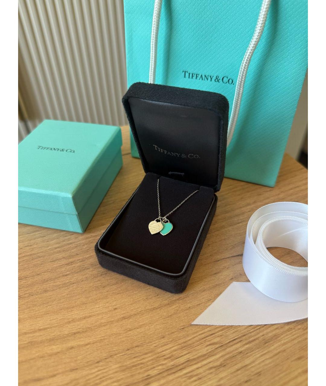 TIFFANY&CO Голубая серебряная подвеска, фото 4