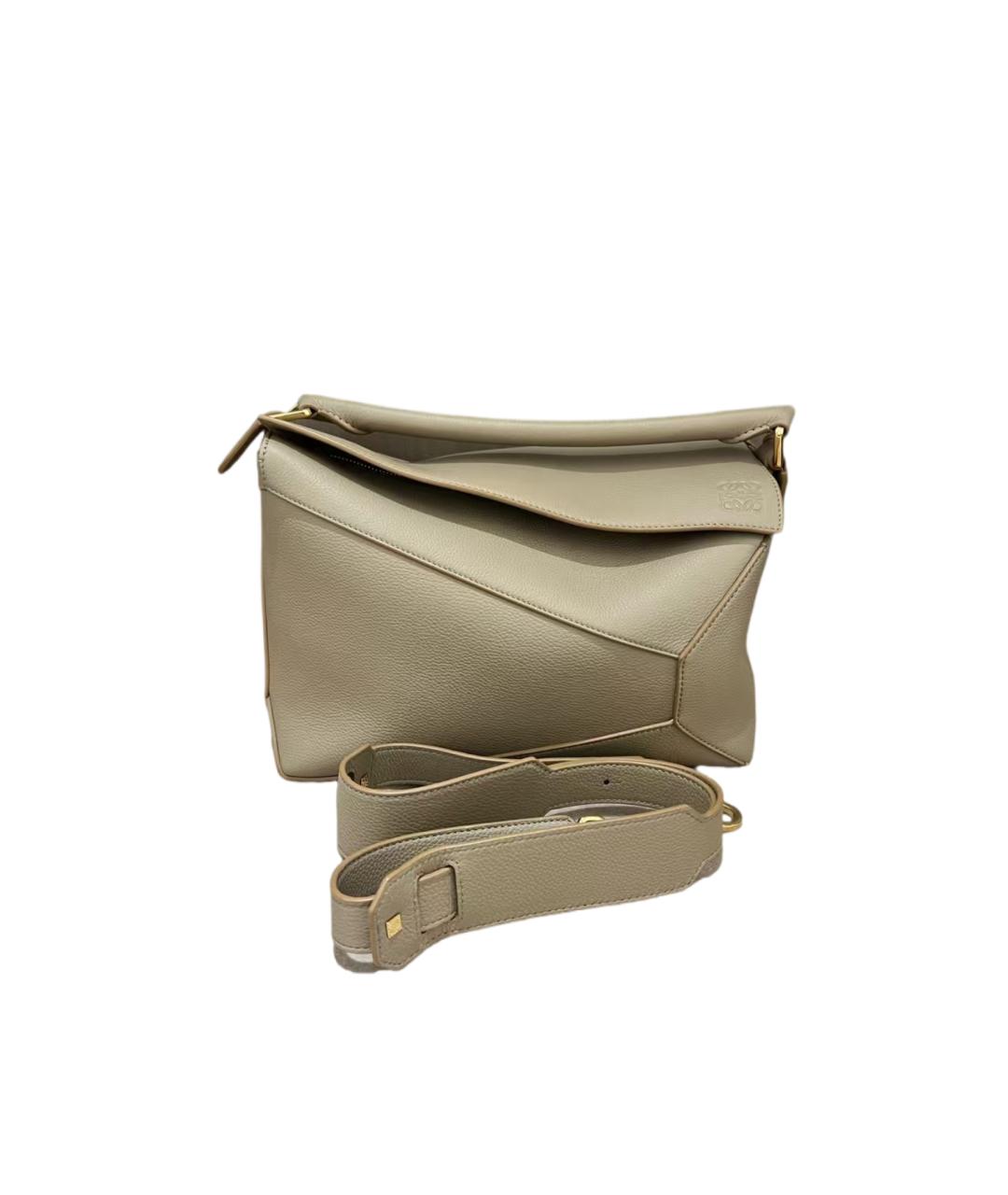 LOEWE Бежевая кожаная сумка через плечо, фото 6