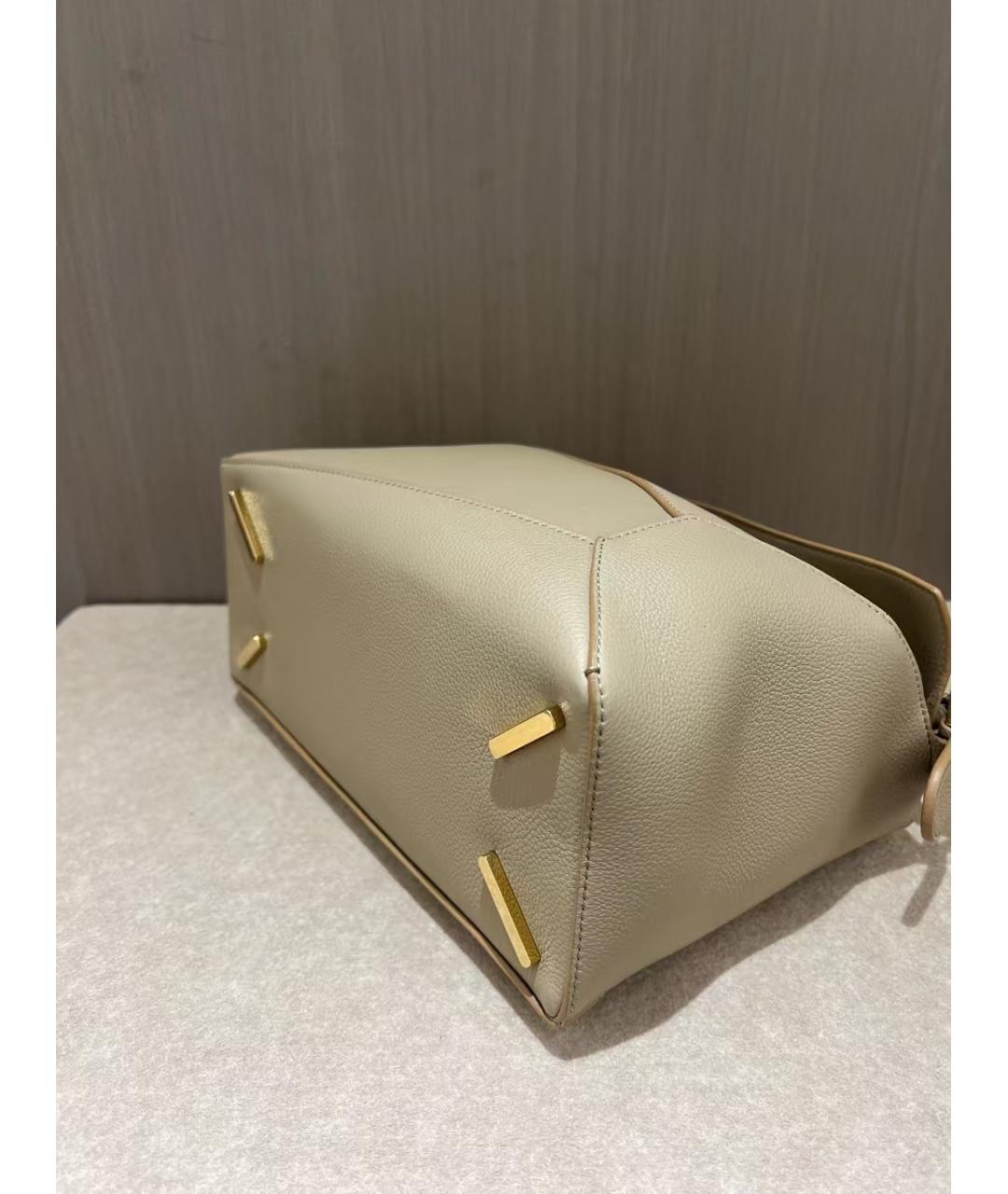 LOEWE Бежевая кожаная сумка через плечо, фото 5