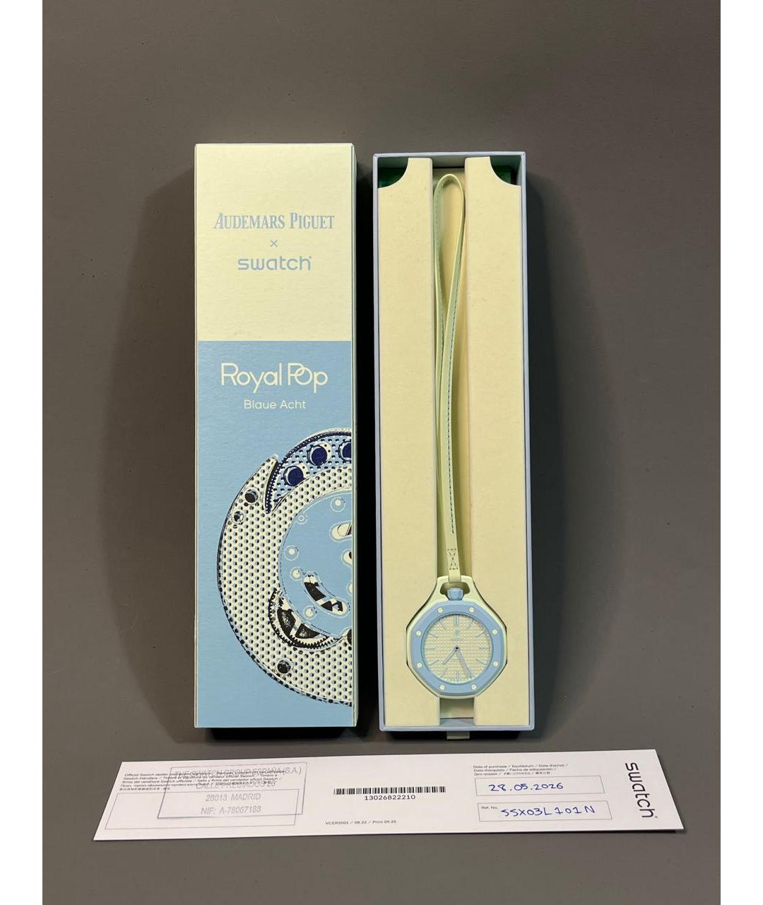 Swatch Голубые часы, фото 5
