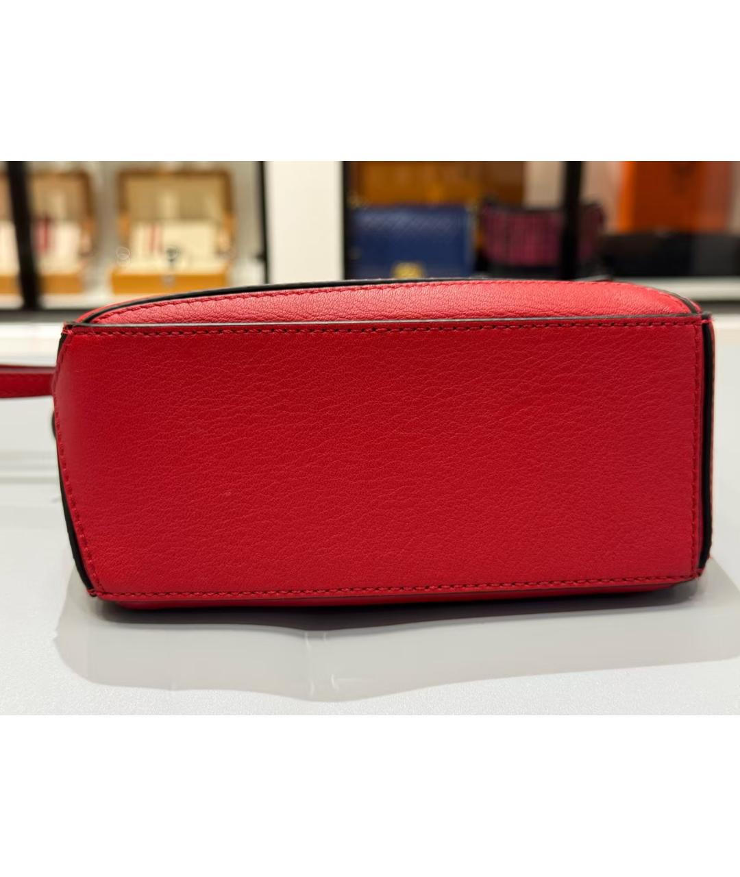 LOEWE Красная сумка через плечо из кожи аллигатора, фото 4