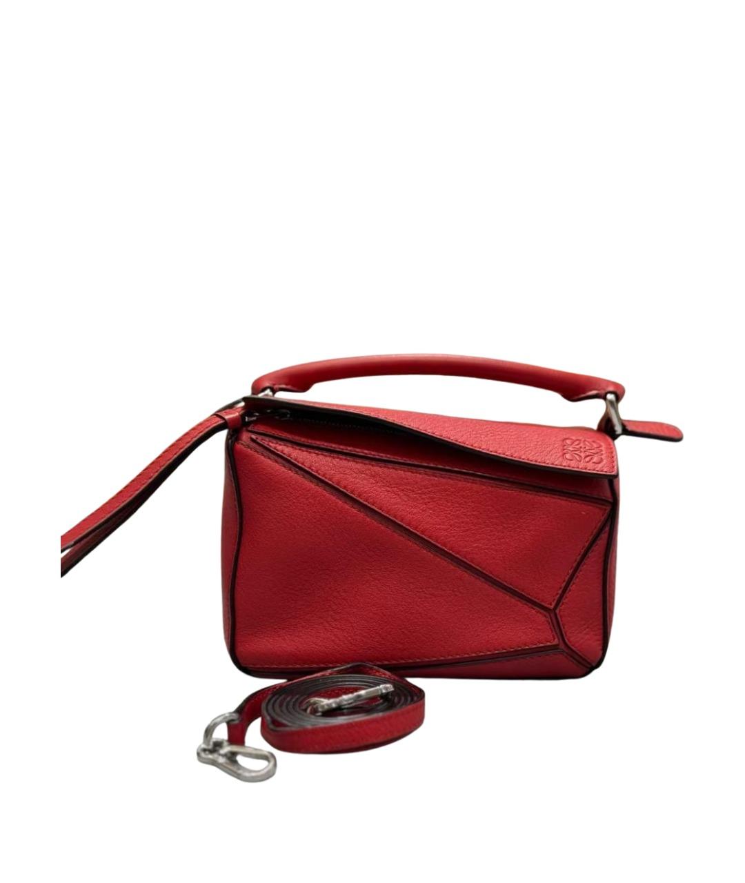LOEWE Красная сумка через плечо из кожи аллигатора, фото 1
