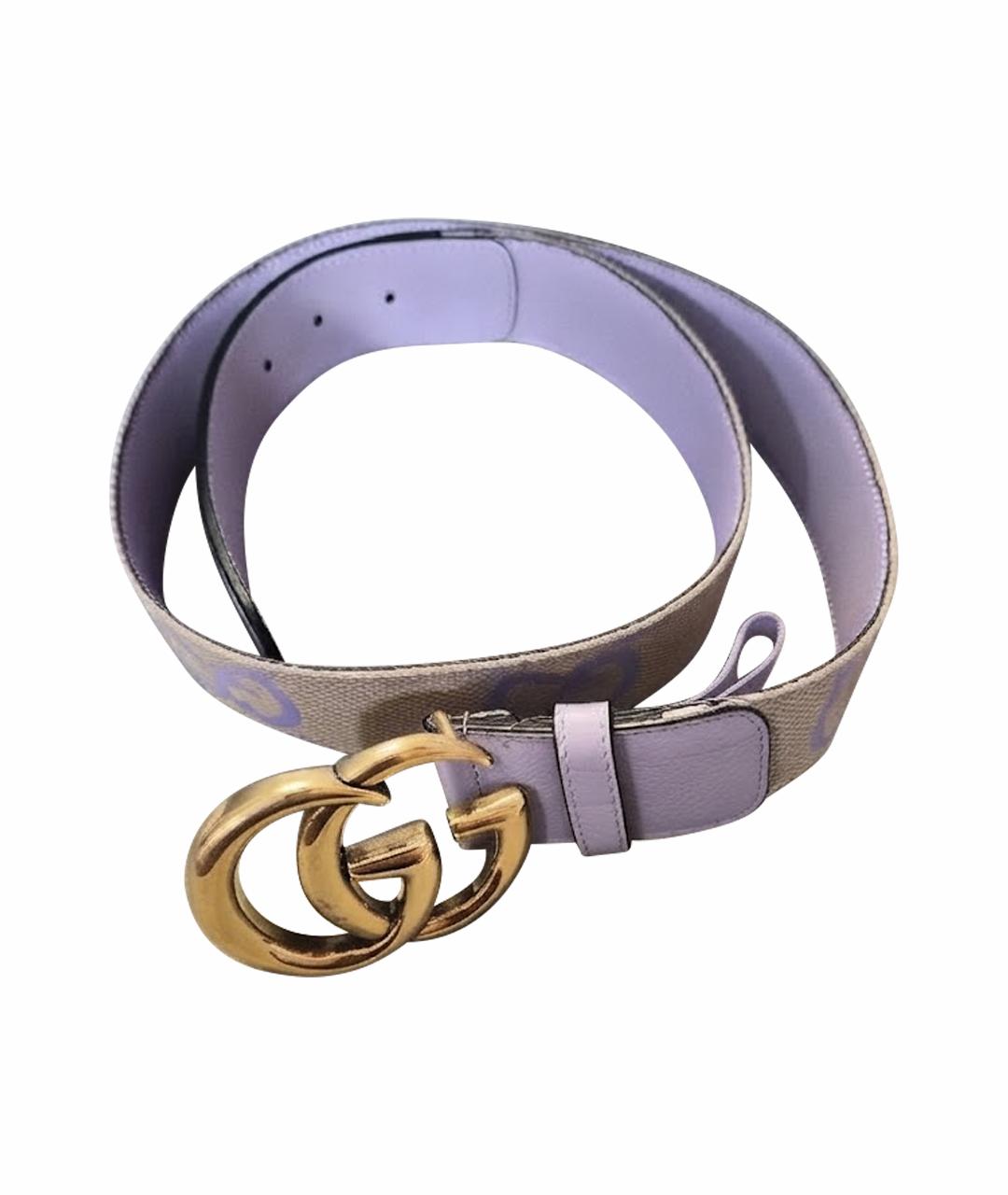 GUCCI Фиолетовый кожаный ремень, фото 1