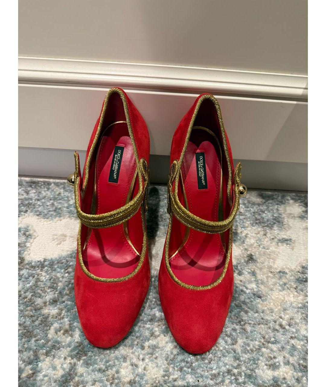 DOLCE&GABBANA Красные замшевые туфли, фото 3