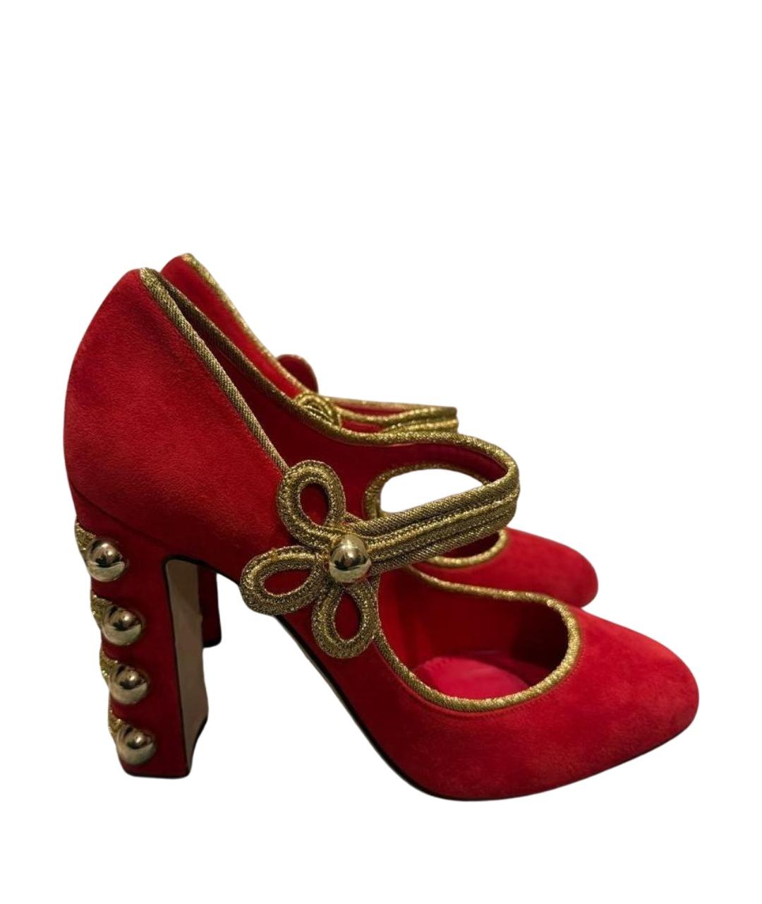 DOLCE&GABBANA Красные замшевые туфли, фото 1