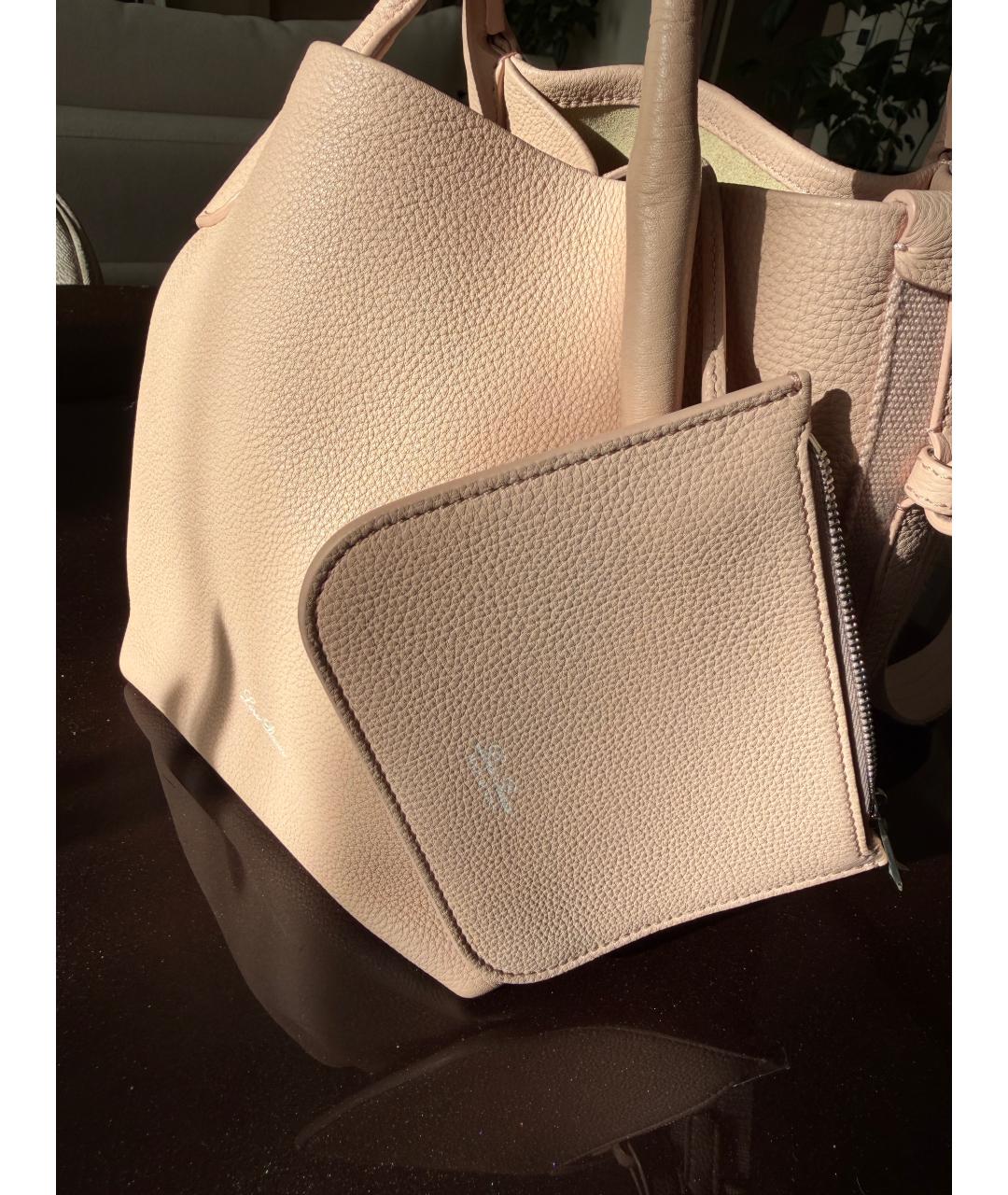 LORO PIANA Розовая кожаная сумка тоут, фото 2