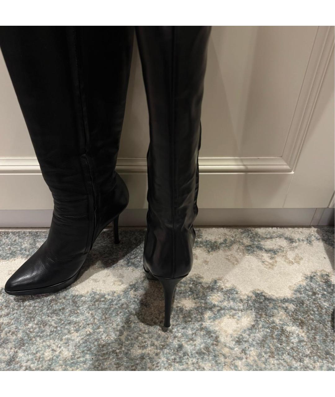 SAINT LAURENT Черные кожаные ботильоны, фото 3