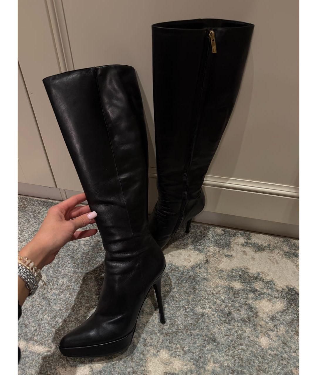 SAINT LAURENT Черные кожаные ботильоны, фото 5