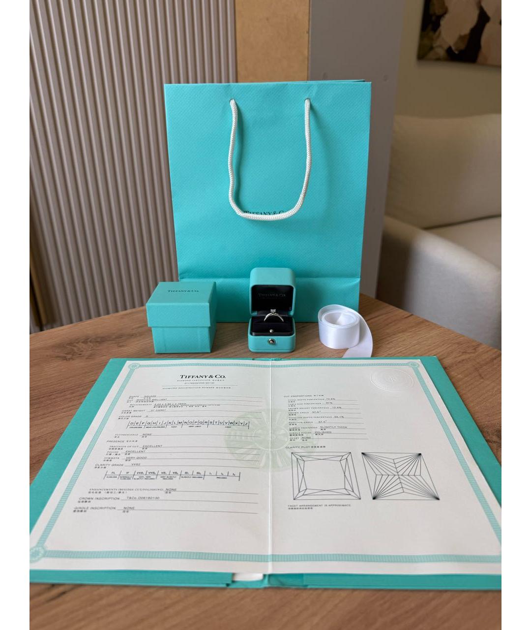 TIFFANY&CO Белое платиновое кольцо, фото 2