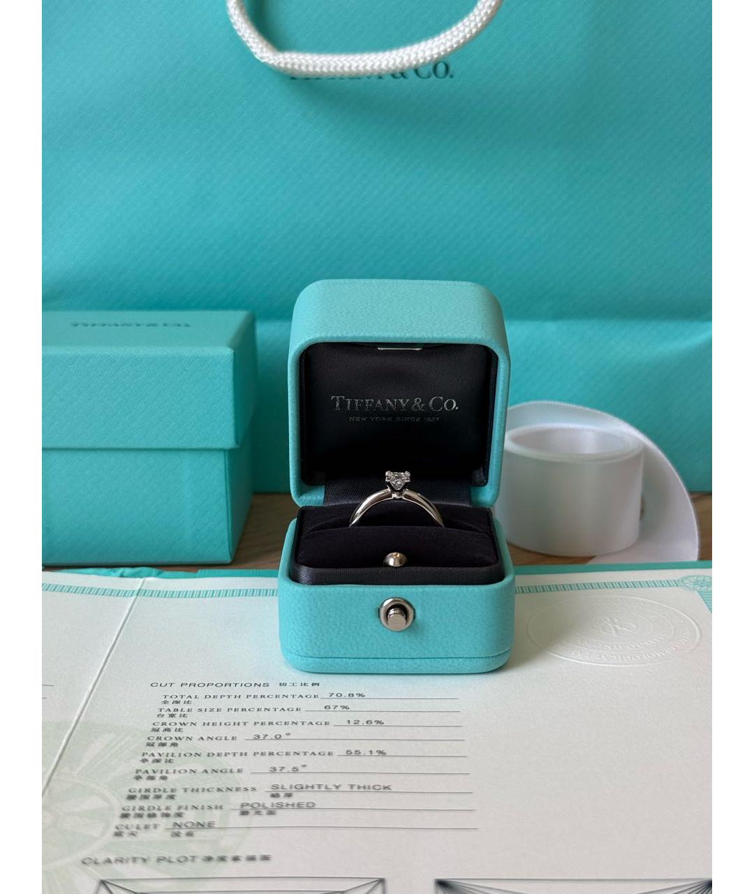 TIFFANY&CO Белое платиновое кольцо, фото 3