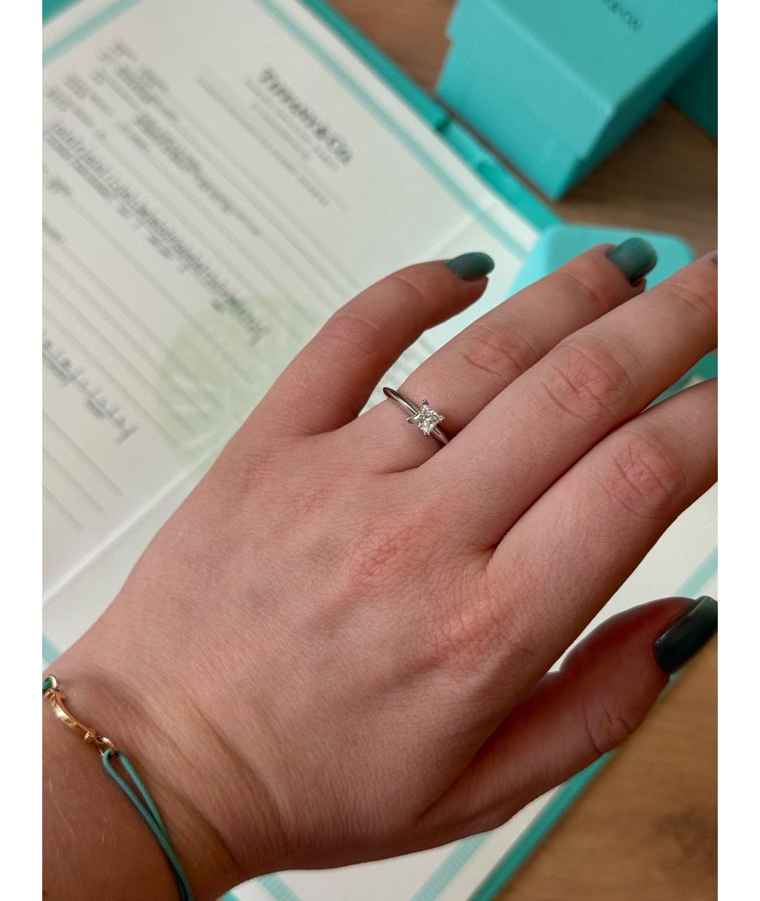 TIFFANY&CO Белое платиновое кольцо, фото 6