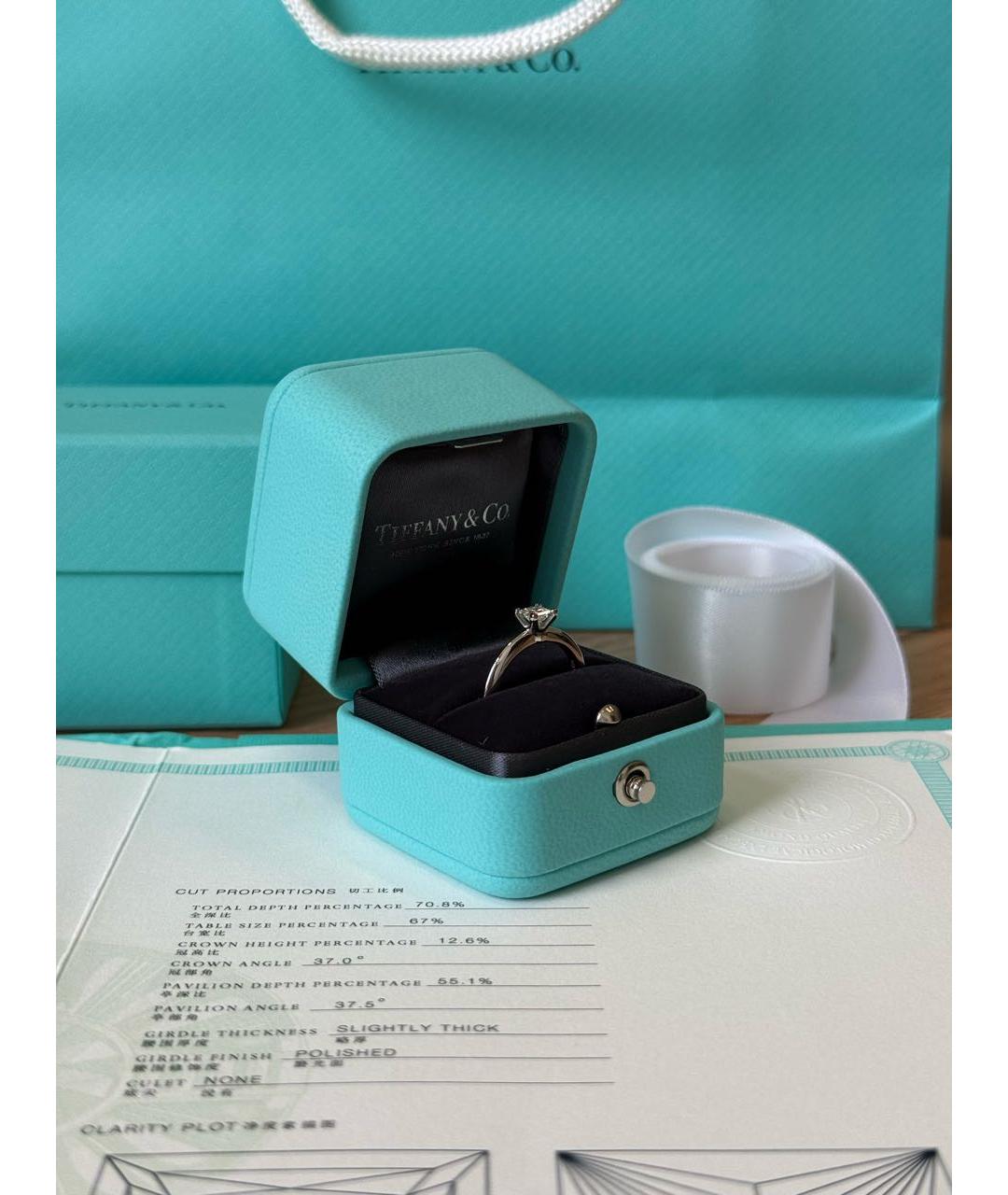 TIFFANY&CO Белое платиновое кольцо, фото 4