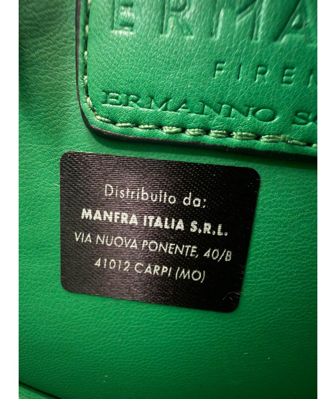 ERMANNO FIRENZE Зеленая кожаная сумка через плечо, фото 2
