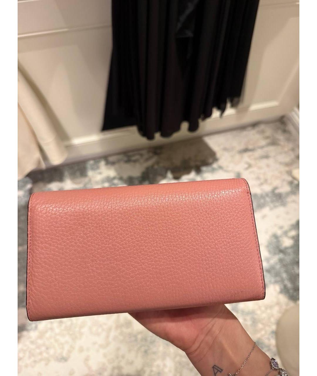 GUCCI Розовый кожаный кошелек, фото 2