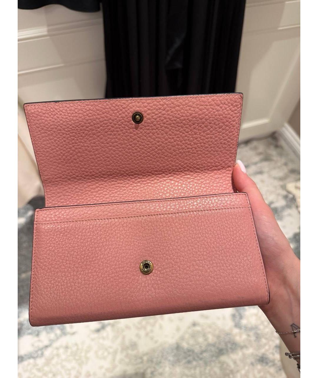 GUCCI Розовый кожаный кошелек, фото 3