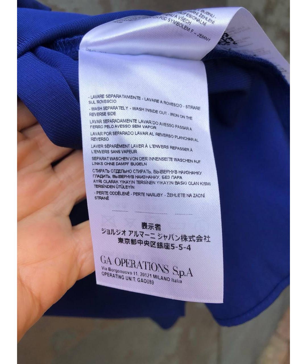 ARMANI EXCHANGE Синее вискозное повседневное платье, фото 6