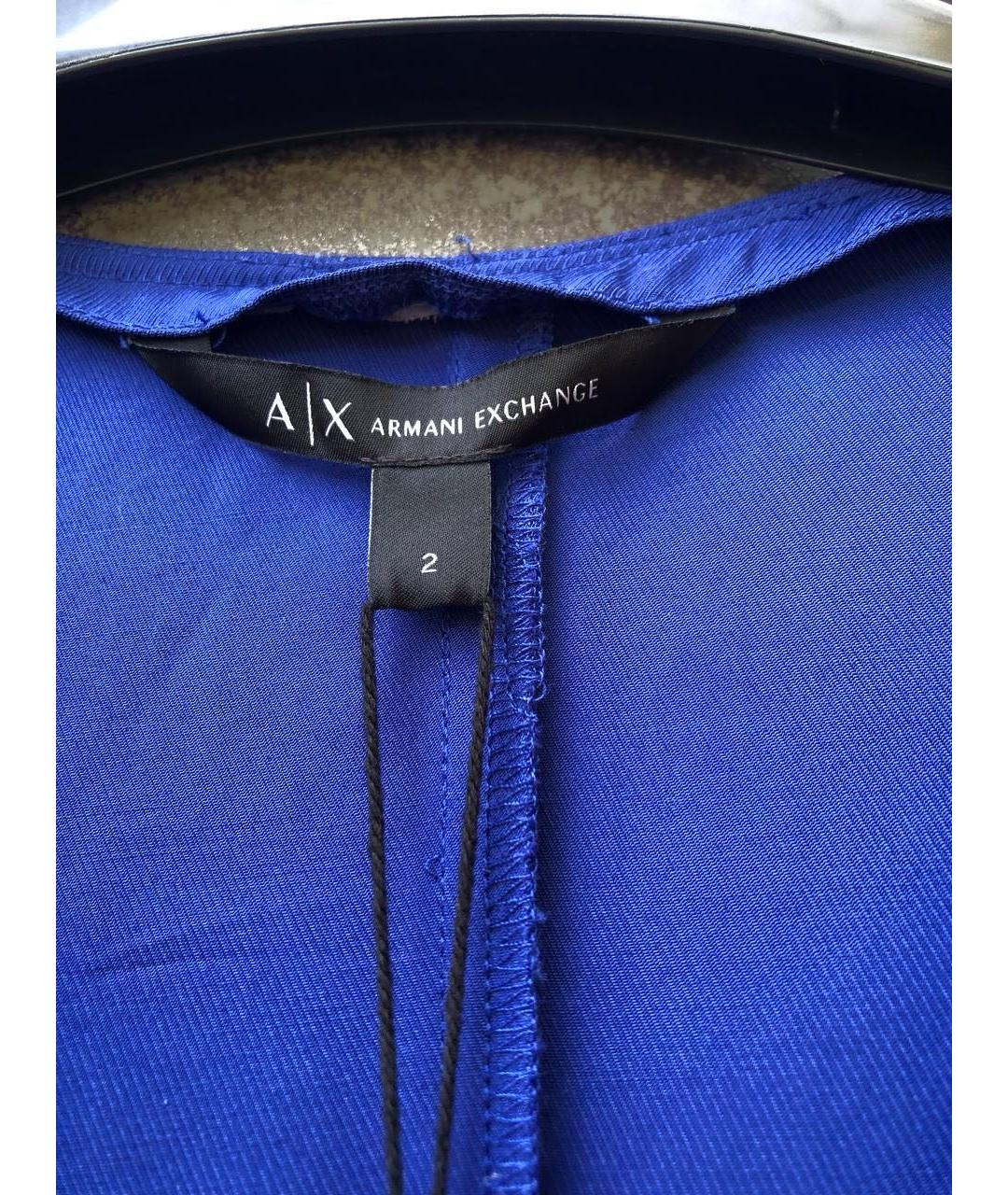 ARMANI EXCHANGE Синее вискозное повседневное платье, фото 3